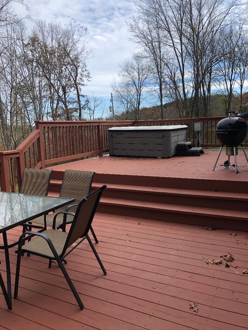 Hot tub on patio